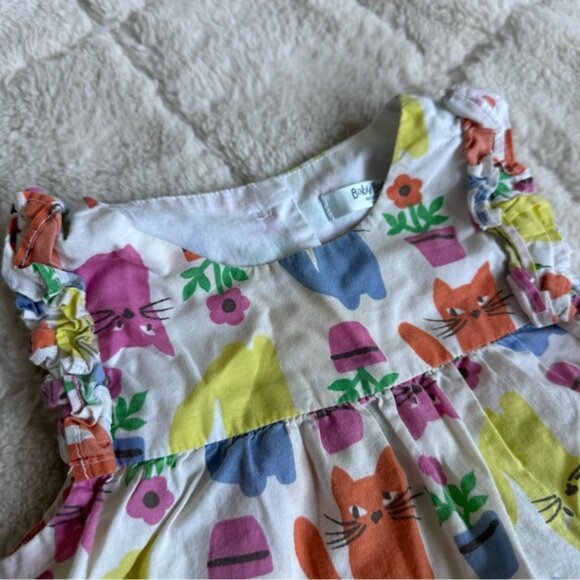 Baby Boden | Allover Cat Print Sleeveless Summer Dress | Size 12-18 Months - Picture 4 of 11